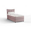 BOXBETT Nevada 100x200 cm Polsterbett mit hochwertiger Bonell-Matratze und Topper - rosa - Rosa, Holz (100/200cm) - Panda Möbel