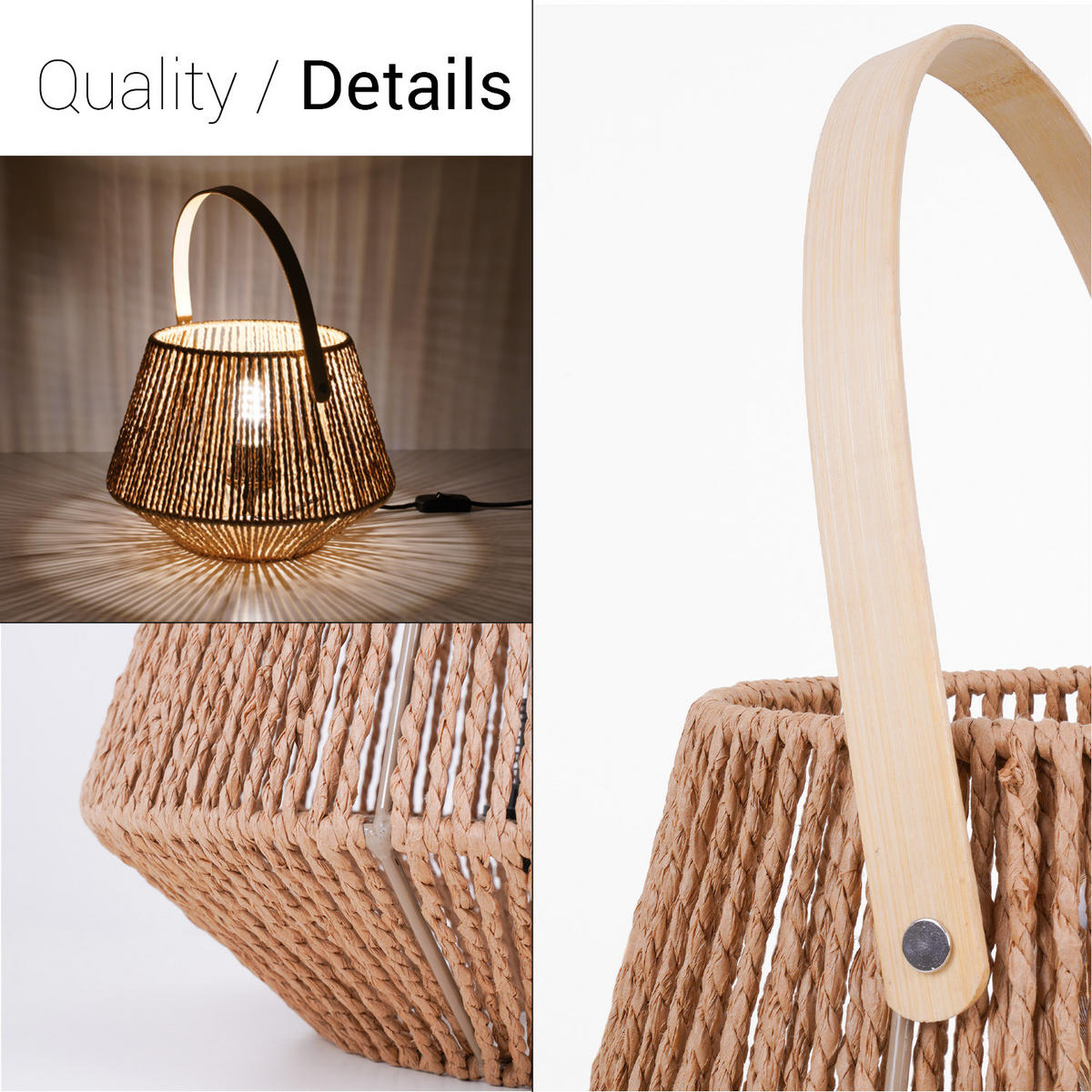 TISCHLAMPE Cisco Tl - Naturfarben, Holz (31.5/31.5/22.5cm) - Paco Home