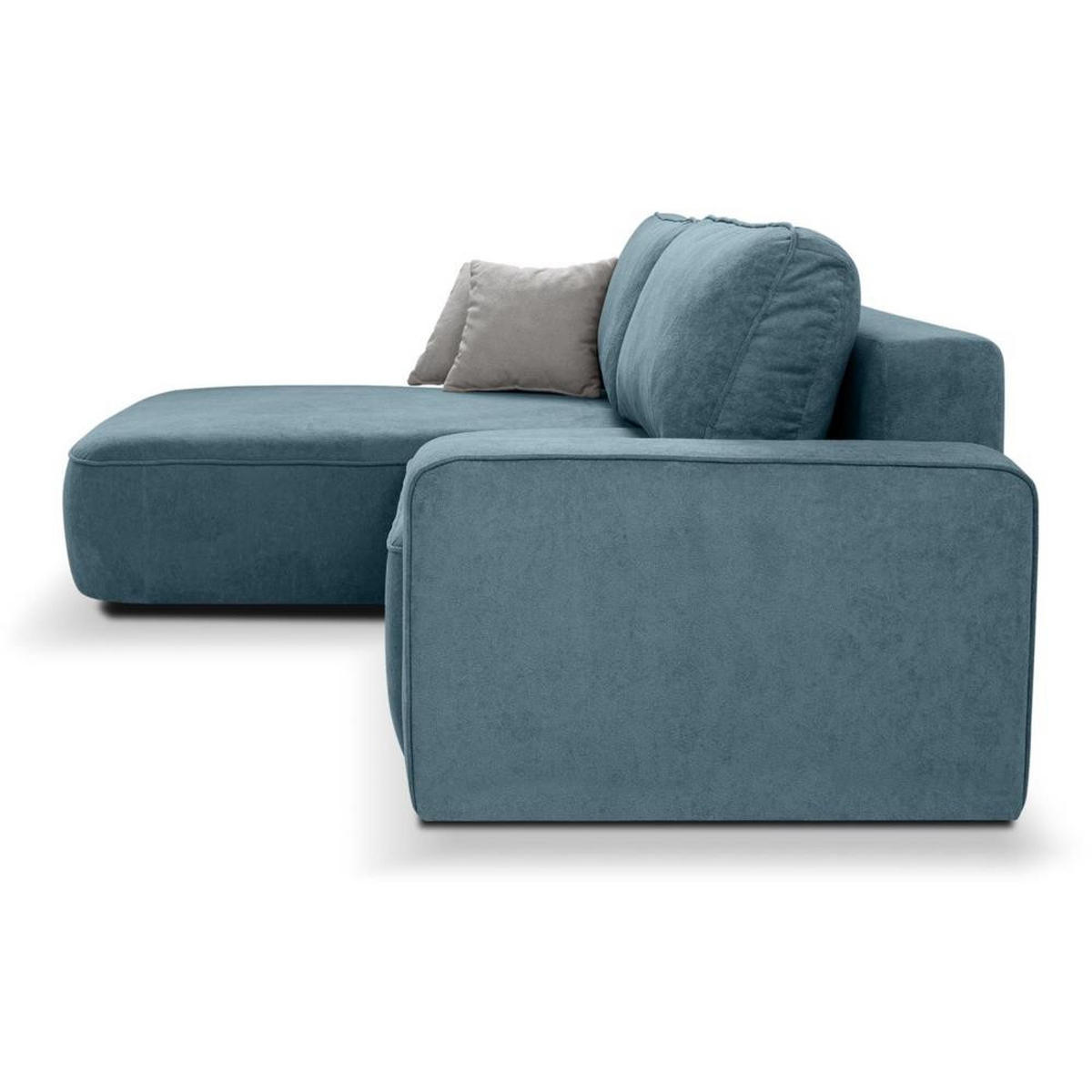 ECKSCHLAFSOFA Torre blau velours links - Blau, Textil (258/171cm) - Beautysofa