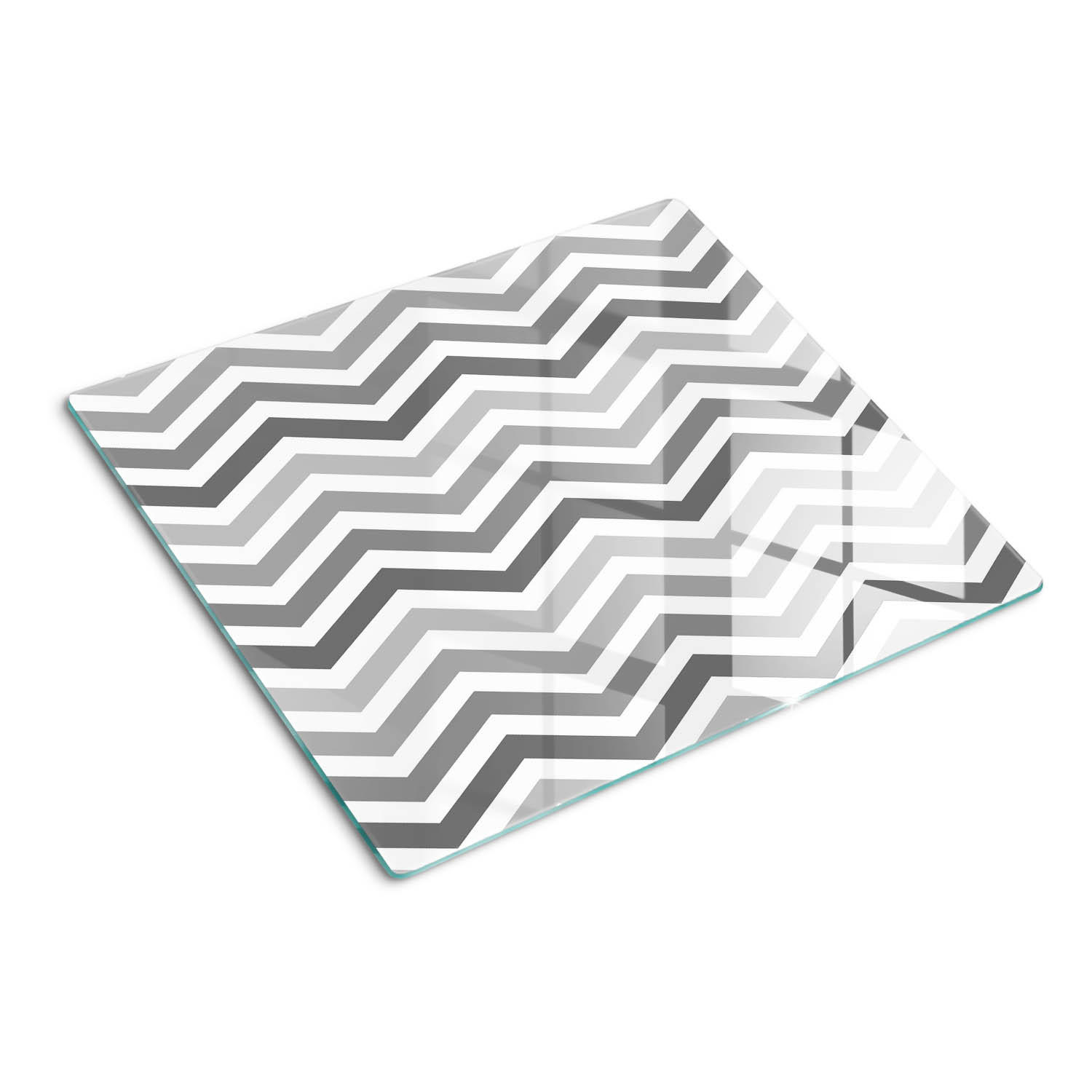 GLASPLATTE 60x52 cm Graues Zickzack - Beige, Glas (60/0.4/52cm) - TULUP