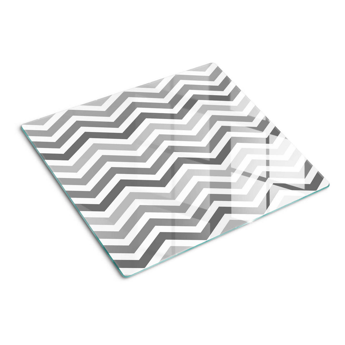 GLASPLATTE 60x52 cm Graues Zickzack - Beige, Glas (60/0.4/52cm) - TULUP