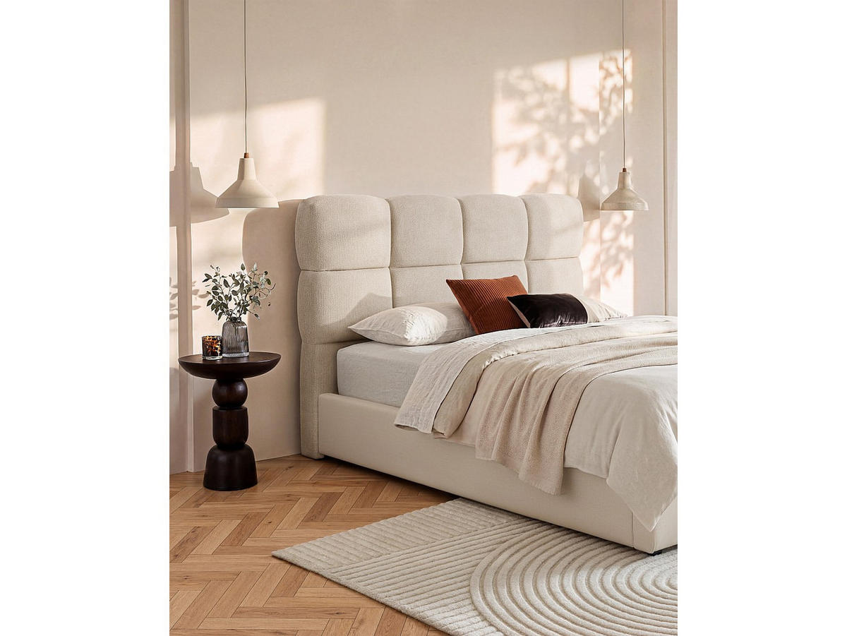 BETTKOPFTEIL - 2 Personen - Stoff - Beige - - Beige, Textil (150/94/18cm) - Vente-Unique