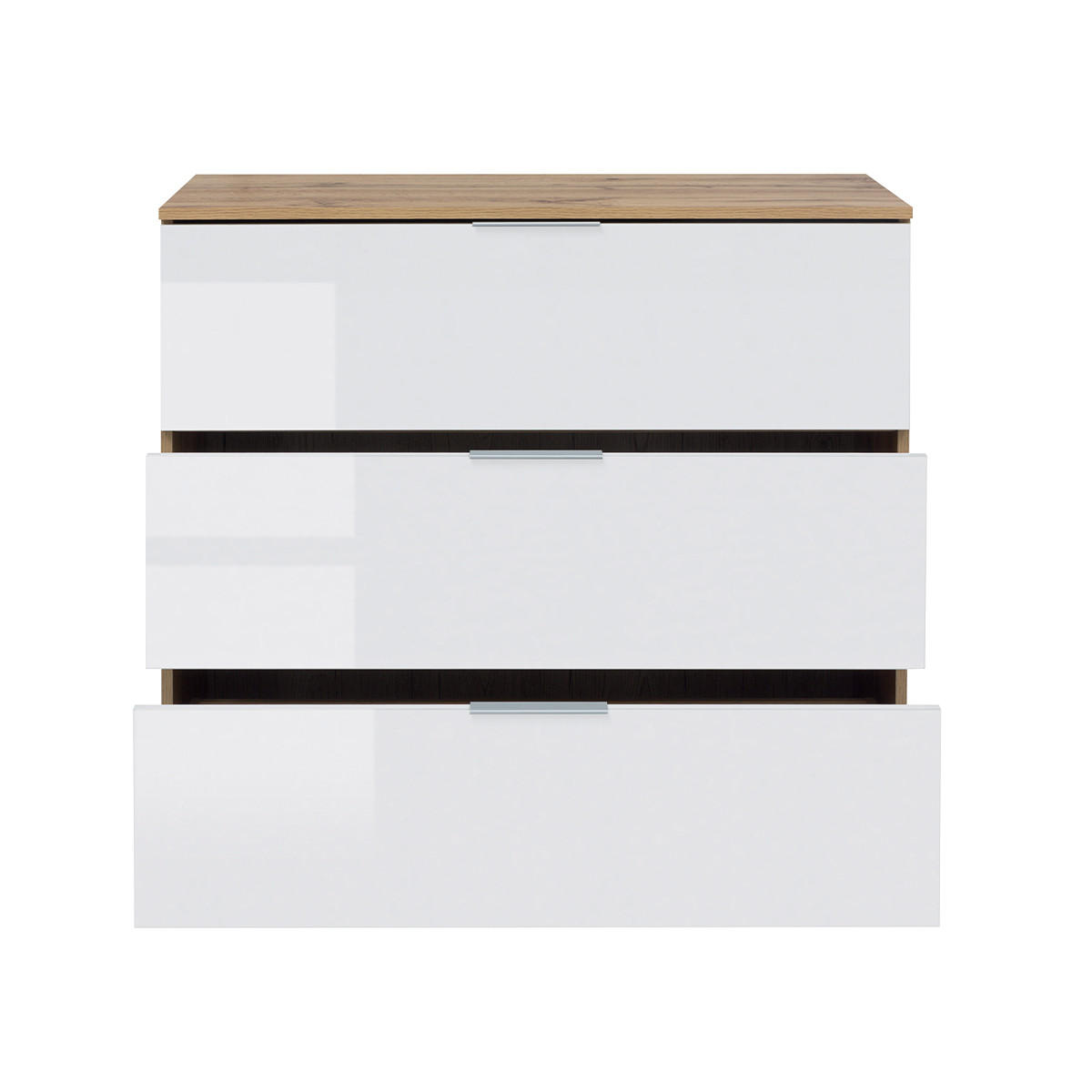 KOMMODE Selma Weiß und Holz - Weiß, Holzwerkstoff (95/86/41cm) - Petits-meubles