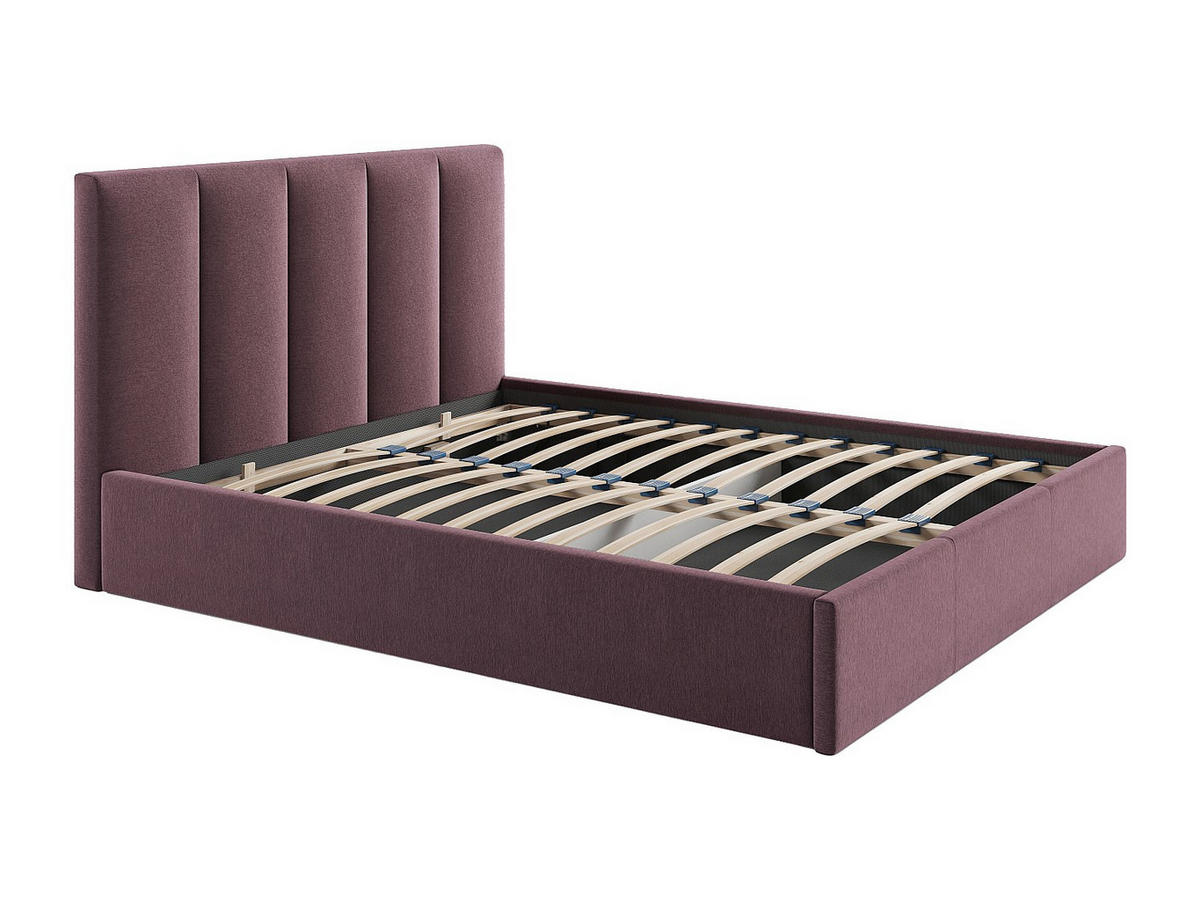 BETT mit Bettkasten - 2 Personen - Stoff - Bordeaux - - Bordeaux, Textil (180/200cm) - Vente-Unique