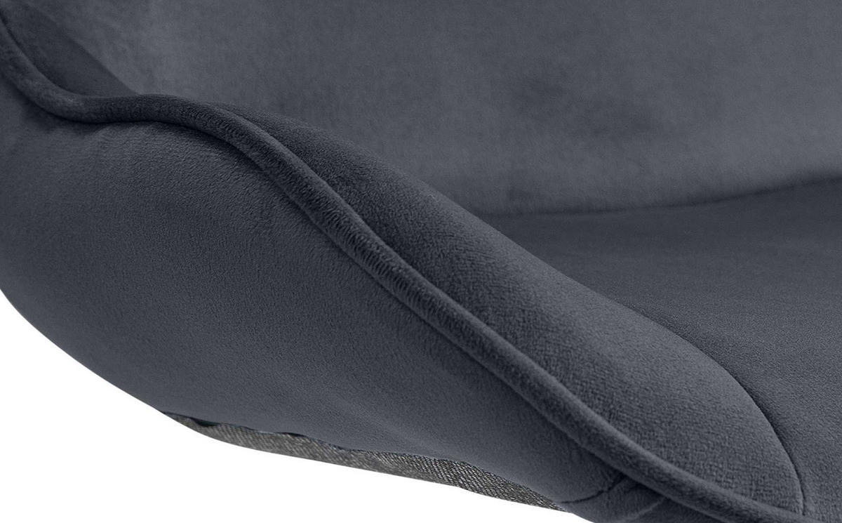 BARHOCKER Samt schwarz - Schwarz/Weiß, Textil/Metall (49/85/51cm) - CLP