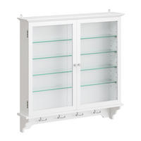 WANDSCHRANK mit Glasfront und Haken FSB114-E-W - Weiß, Glas/Holzwerkstoff (13.5/68.5/68cm) - SoBuy