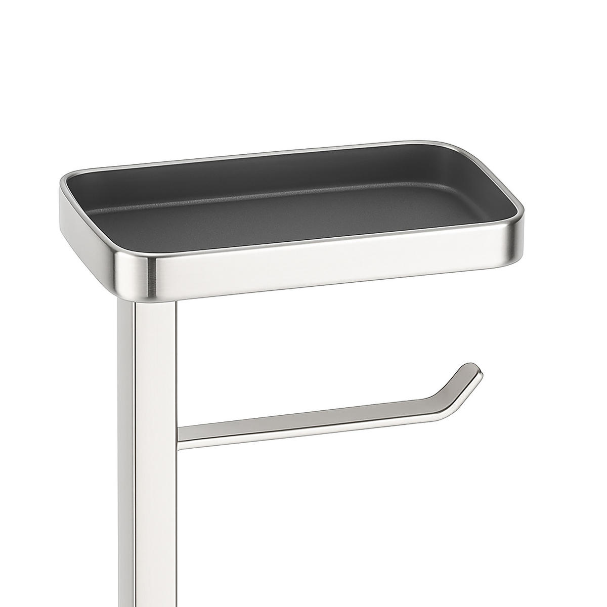 WC súprava - strieborná, kov/plast (25.5/65.5/12.5cm) - Relaxdays