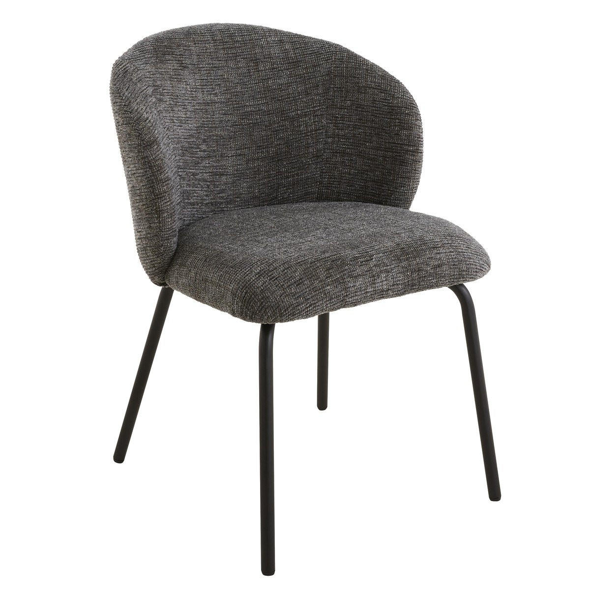 SADA 2 židlí Vesper z melírované látky s kovovými nohami - šedá, kompozitní dřevo (49/79/45cm) - Calicosy