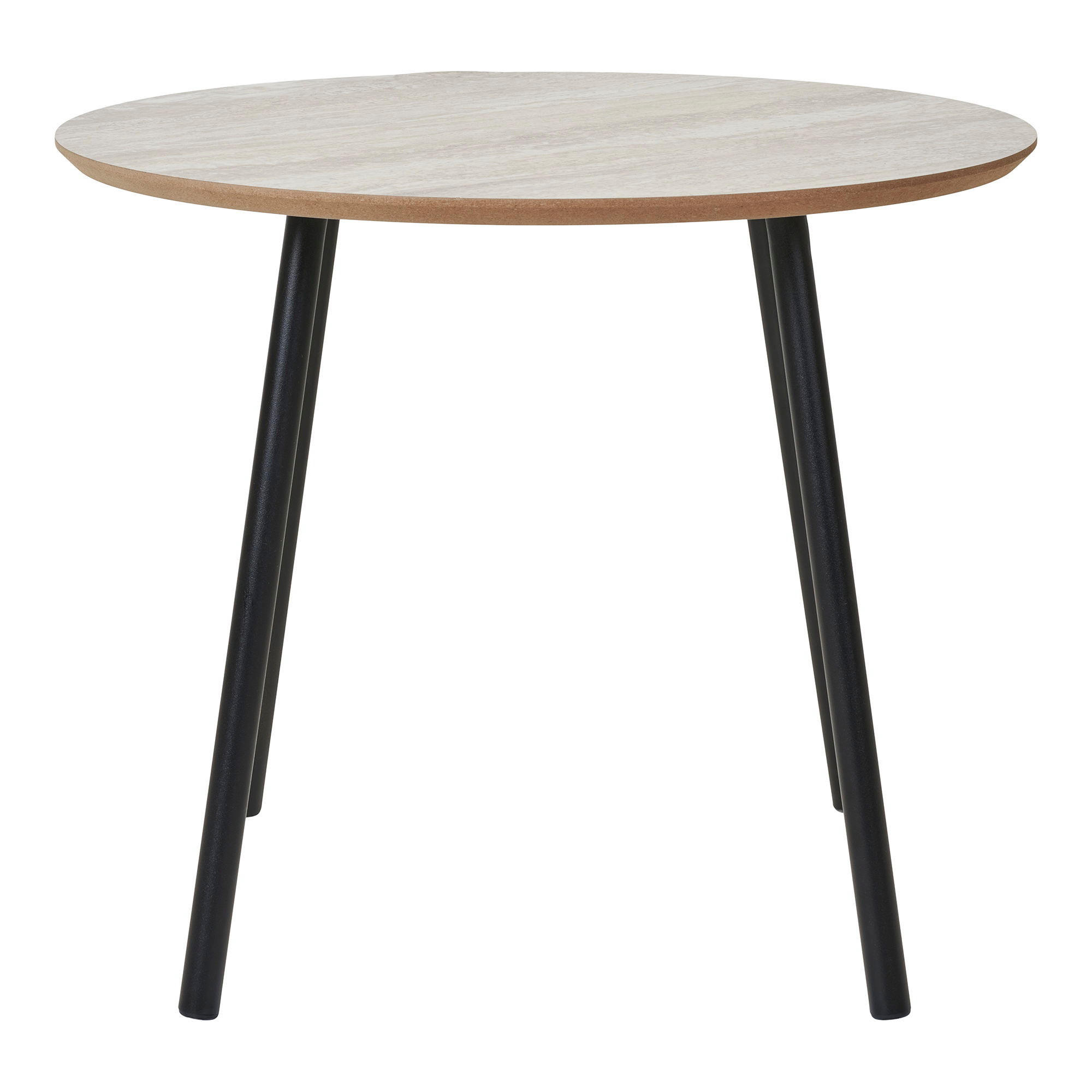 COUCHTISCH Aalst Stahl, MDF Schwarz / Beige - Dunkelgrau, Holzwerkstoff (55/55/45cm) - tinkaro
