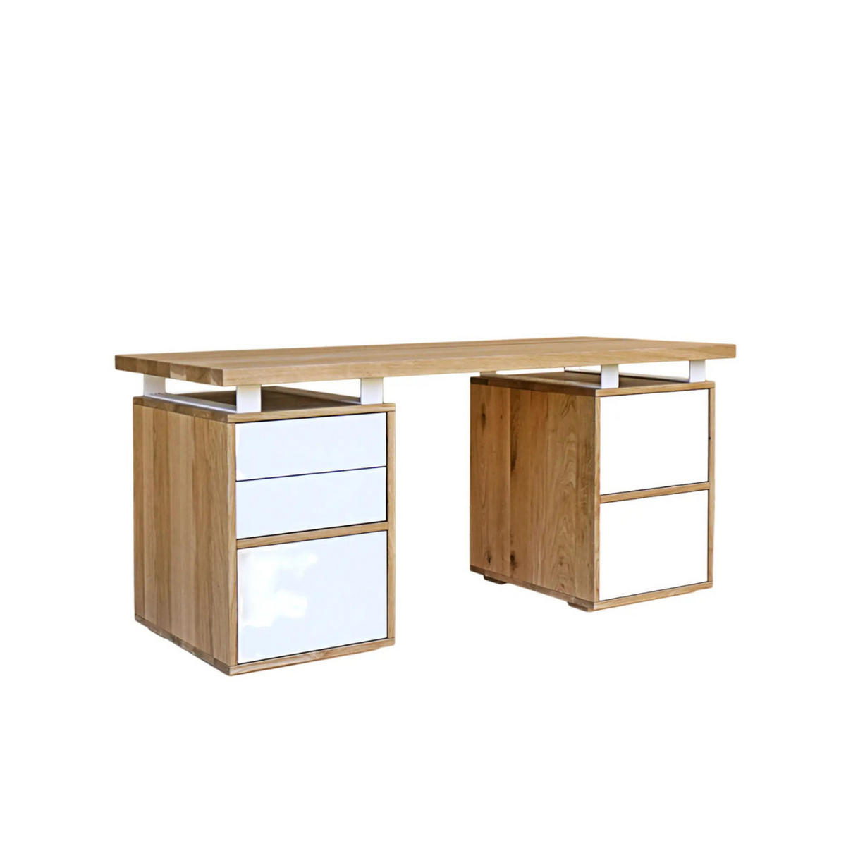 SCHREIBTISCH mit Holzplatte und Schubladen DORIS I - Eichefarben, Holz (70/160/75cm) - Rawood Furniture