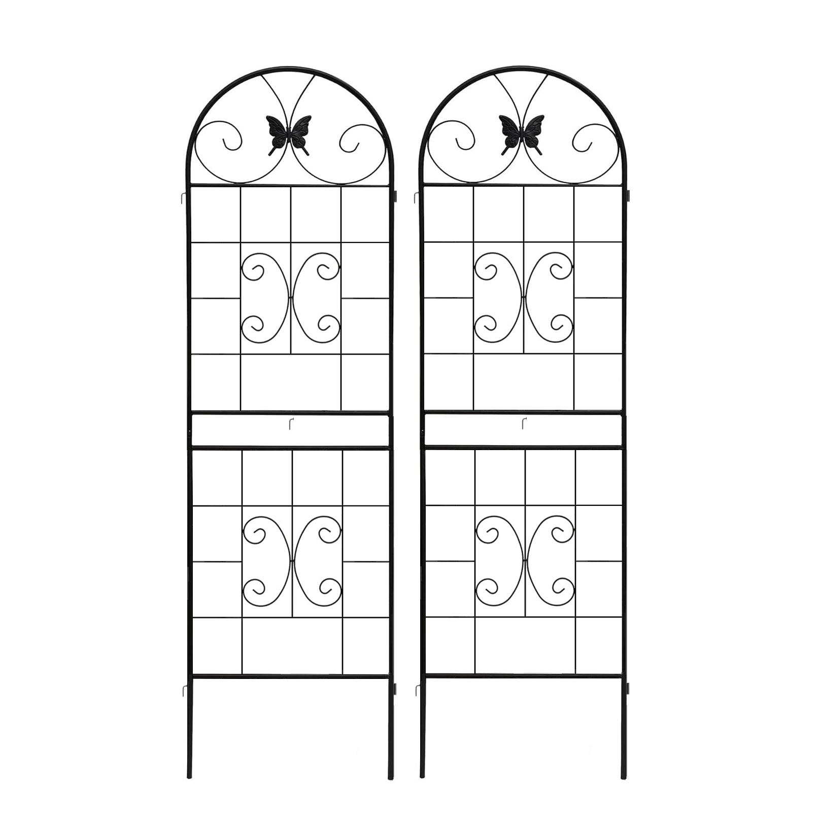 PFLANZGITTER 2er-Set aus Metall für Kletterpflanzen - Schwarz, Metall (50/180/9cm)