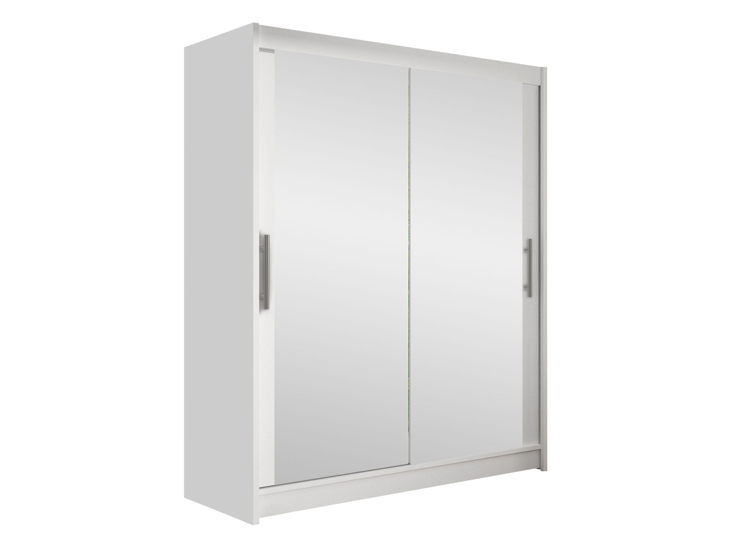 SCHWEBETÜRENSCHRANK Westa XI - Silberfarben/Weiß, Holzwerkstoff/Metall (150/200/58cm) - MIRJAN24