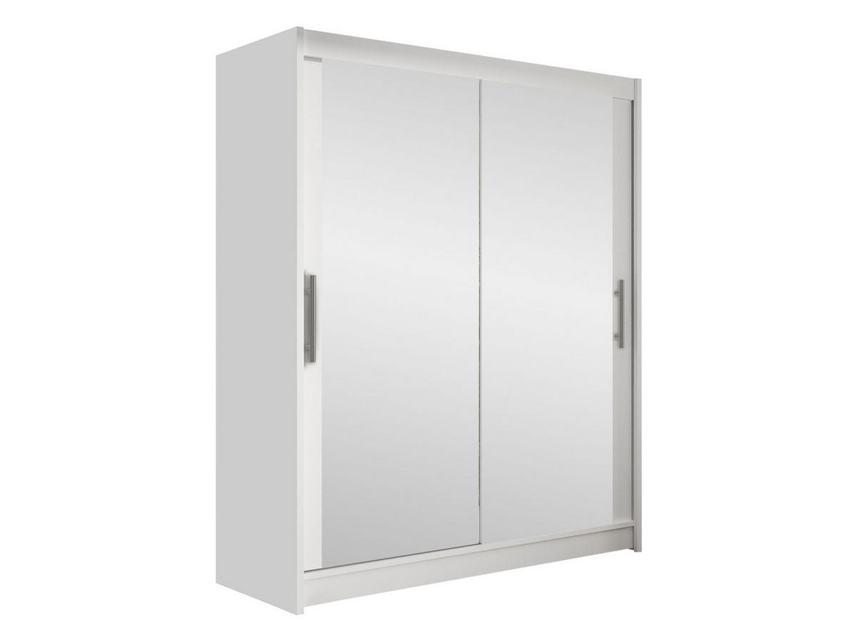 SCHWEBETÜRENSCHRANK Westa XI - Silberfarben/Weiß, Holzwerkstoff/Metall (150/200/58cm) - MIRJAN24