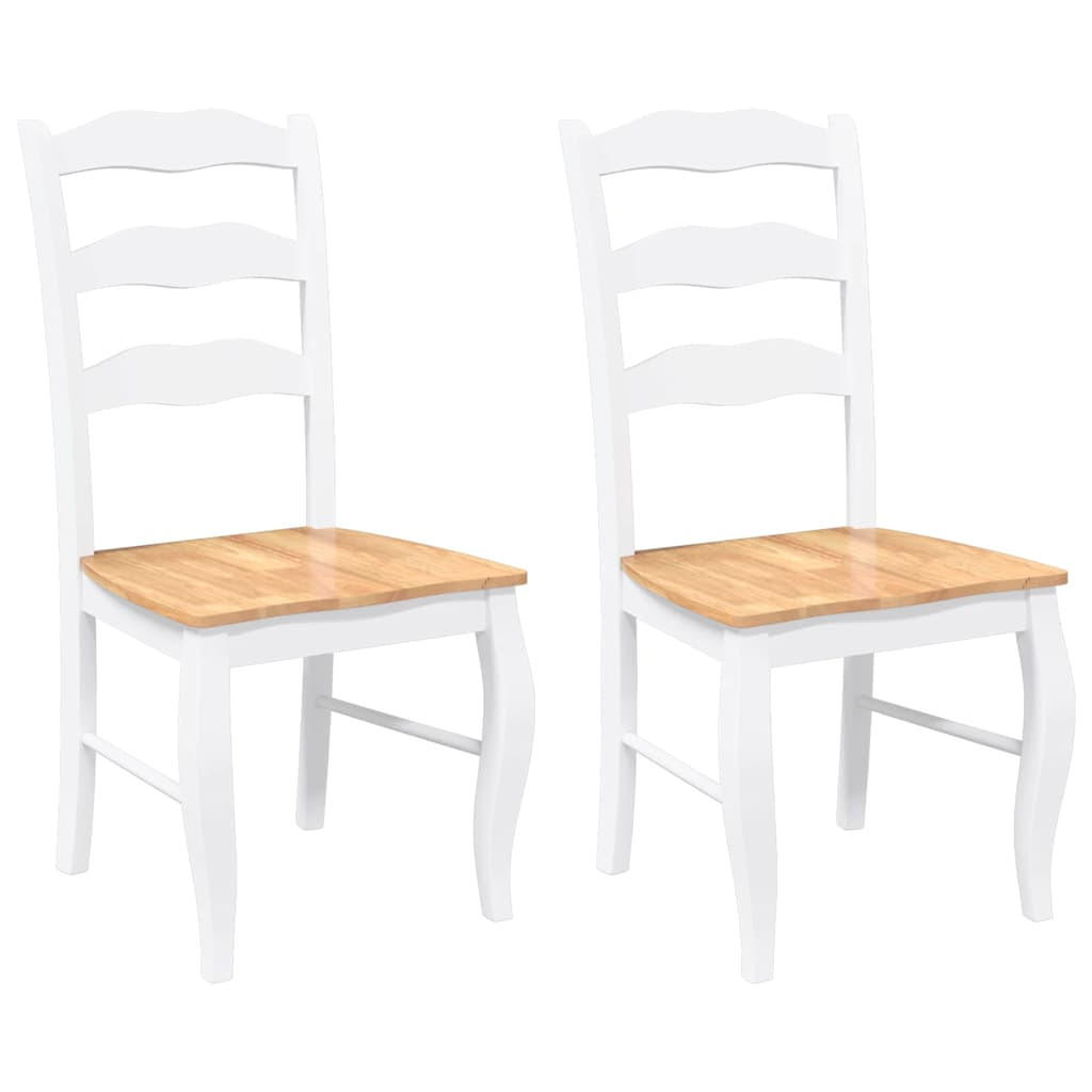 ESSZIMMERSTÜHLE Resz 2er-Set Weiß-Hellbraun - Hellbraun, Holz (48/99/53.5cm) - DELUKE
