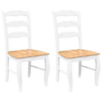 ESSZIMMERSTÜHLE Resz 2er-Set Weiß-Hellbraun - Hellbraun, Holz (48/99/53.5cm) - DELUKE