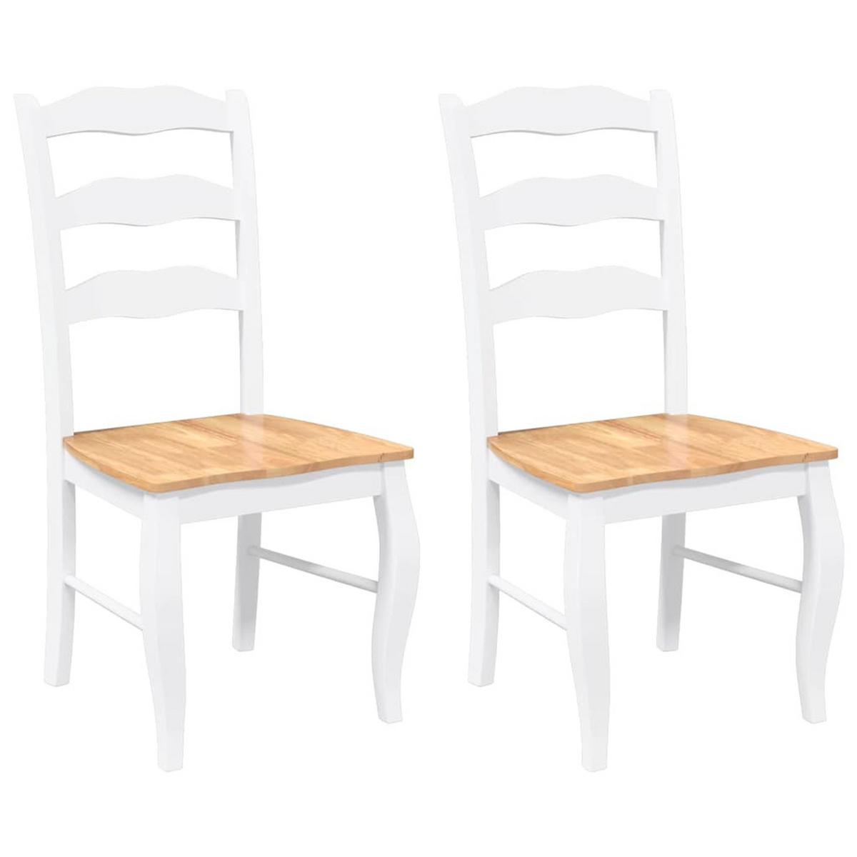 ESSZIMMERSTÜHLE Resz 2er-Set Weiß-Hellbraun - Hellbraun, Holz (48/99/53.5cm) - DELUKE