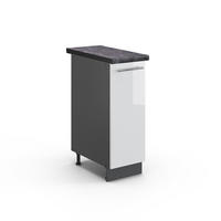 APOTHEKERUNTERSCHRANK Fame-Line Weiß Hochglanz 30 cm, AP Anthrazit - Weiß Hochglanz/Anthrazit, Holzwerkstoff (30/82/60cm) - Vicco