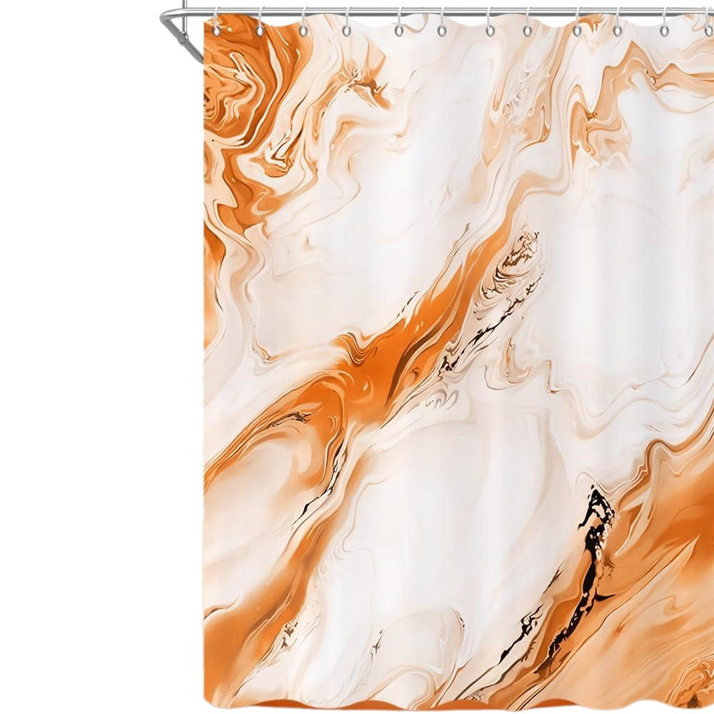 DUSCHVORHANG Aquarell Marmor 180 x 180 cm - Orange, Textil (180/180cm) - Kaket