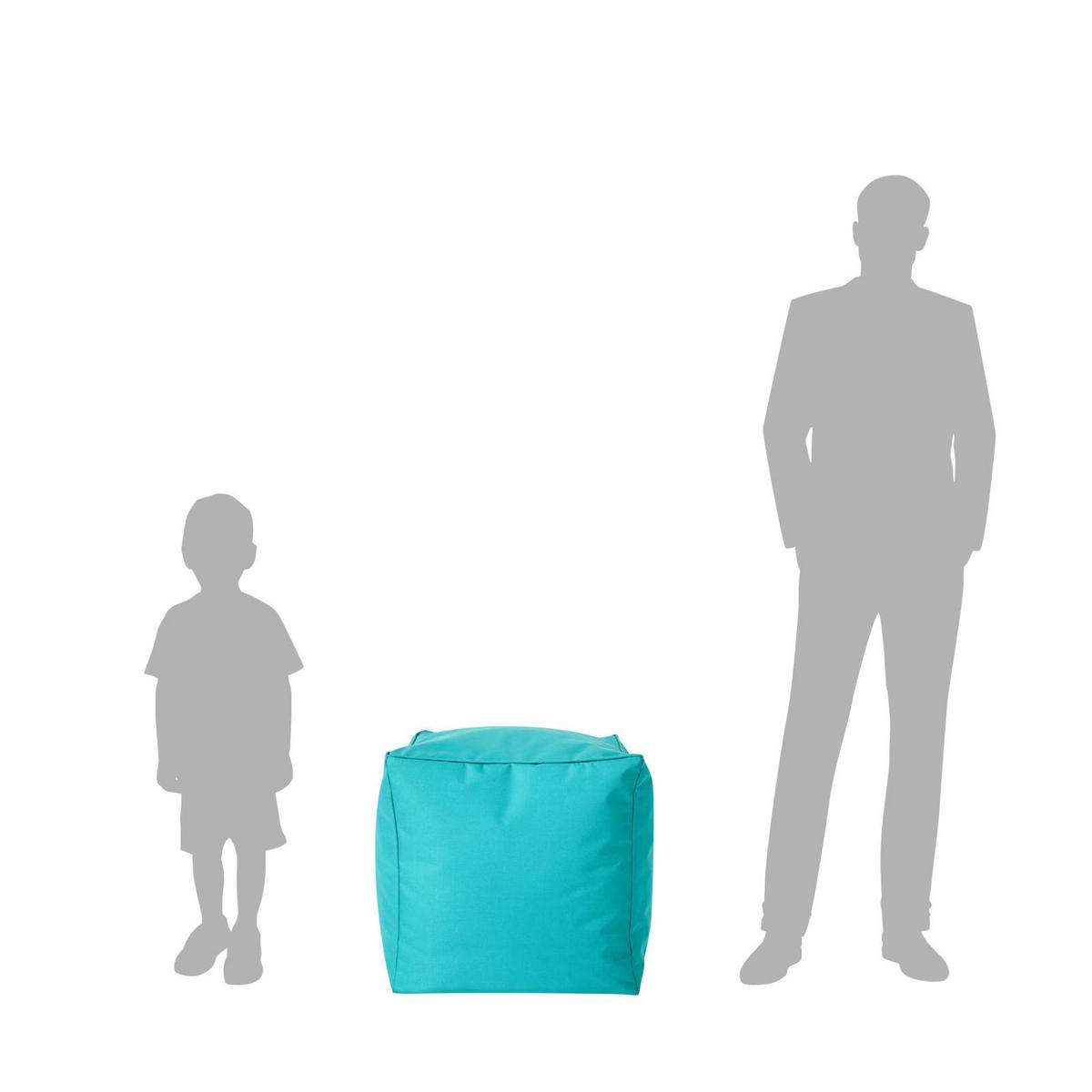 SITZSACK-HOCKER Pouf Cube 40x40x40cm - Hellblau, Textil (40/40/40cm) - Green Bean