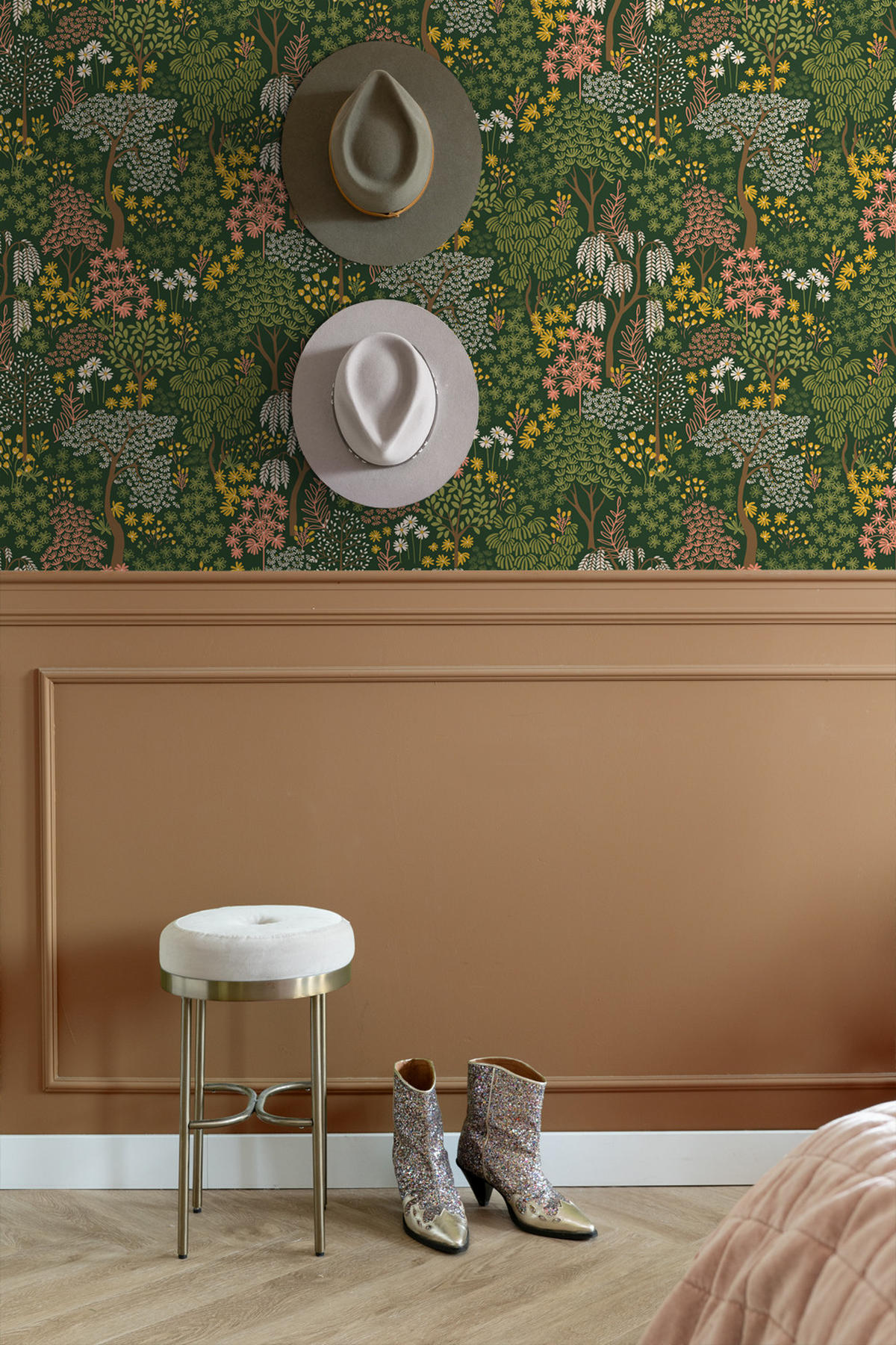 TAPETE Bäumen und Blumen 50 x 900 cm - Grün, Papier (50/900cm) - ESTAhome