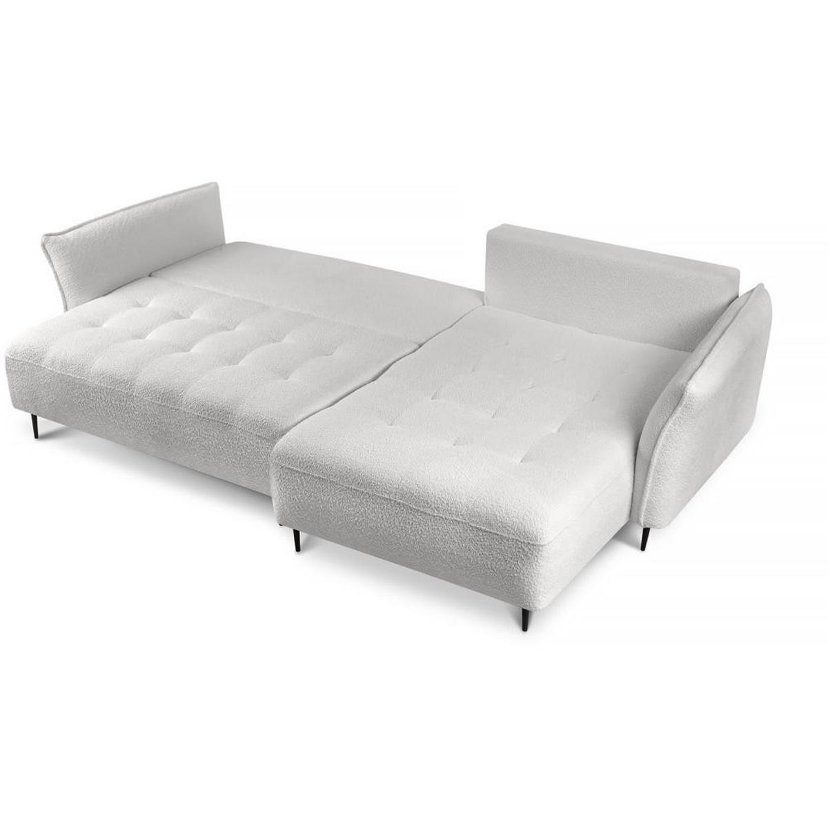 ECKSCHLAFSOFA Bari rechts hellgrau - Hellgrau/Schwarz, Textil (276/158cm) - Beautysofa