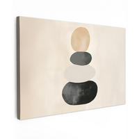 LEINWANDBILD Japandi - Wabi sabi - Beige Wohnzimmer Groß 120x80 cm - Taupe, Textil (120/80cm) - MuchoWow