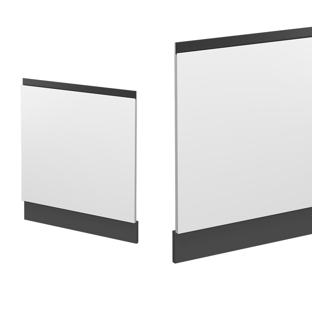 FRONTBLENDE R-Line Weiß 59.6 cm J-Shape, ohne AP - Anthrazit/Weiß, Holzwerkstoff (59.6/57.2/1.6cm) - Vicco