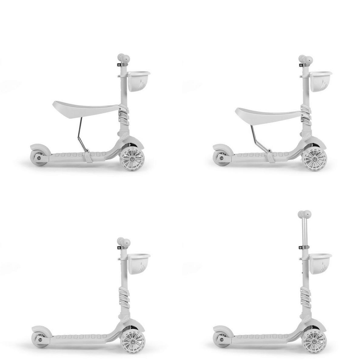 KINDERROLLER Bubblegum 2 in 1 rosa Höhe einstellbar, Sitz abnehmbar, 3 Räder - Rosa, Kunststoff (56/29/70cm) - Moni