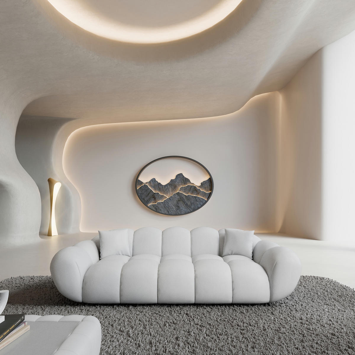 3-SITZER-SOFA Liva Weiß Kunstleder - Weiß, Kunststoff (223/70/93cm) - VAROYAL