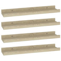 WANDREGALSET 4-teilig 40/9/3 cm aus MDF Sonoma-Eiche Dekor Max. Belastbarkeit 5 KG - Sonoma Eiche, Holzwerkstoff (40/3/9cm) - vidaXL