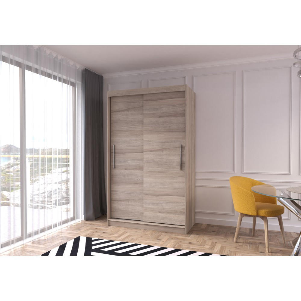 SCHWEBETÜRENSCHRANK Neomi 04 ohne Spiegel Sonoma Eiche, Sonoma Eiche 120 cm - Alufarben/Sonoma Eiche, Holzwerkstoff/Kunststoff (120/200/61cm) - imoebel24