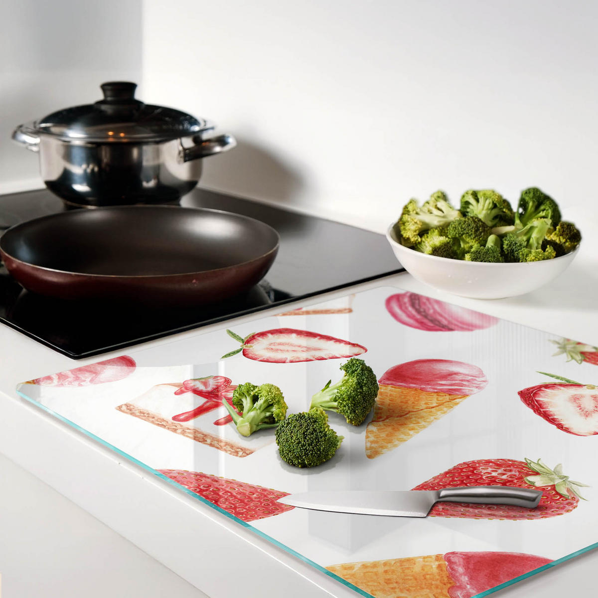 GLASPLATTE 60x52 cm Nachtisch - Rot, Glas (60/0.4/52cm) - TULUP