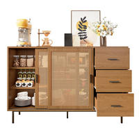 SIDEBOARD 140/37/91 cm natur aus Spanplatte mit Schiebetüren - Naturfarben, Holzwerkstoff (140/91/37cm) - OKWISH