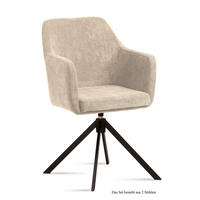 ARMLEHNSTUHL drehbar (2er-Set) Denice 57x87x60 Schwarz/Natur - Schwarz/Naturfarben, Kunststoff (60/87/57cm) - 58aufmkessel