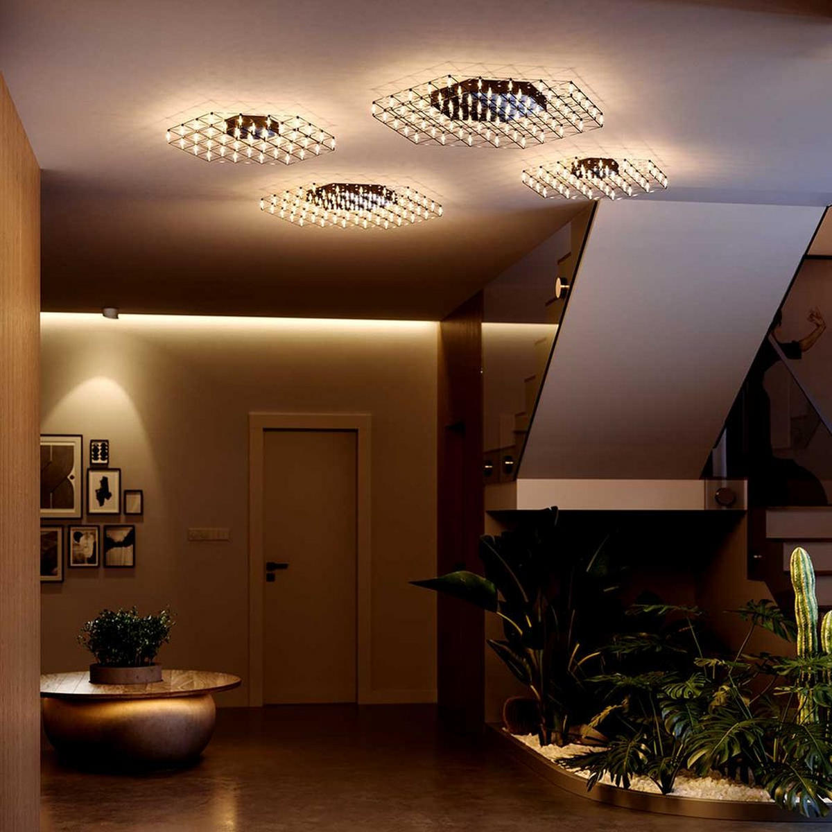 LED-WANDLAMPE Atom Gold Ø 60cm - Goldfarben, Metall (60/60/3.5cm) - s.luce