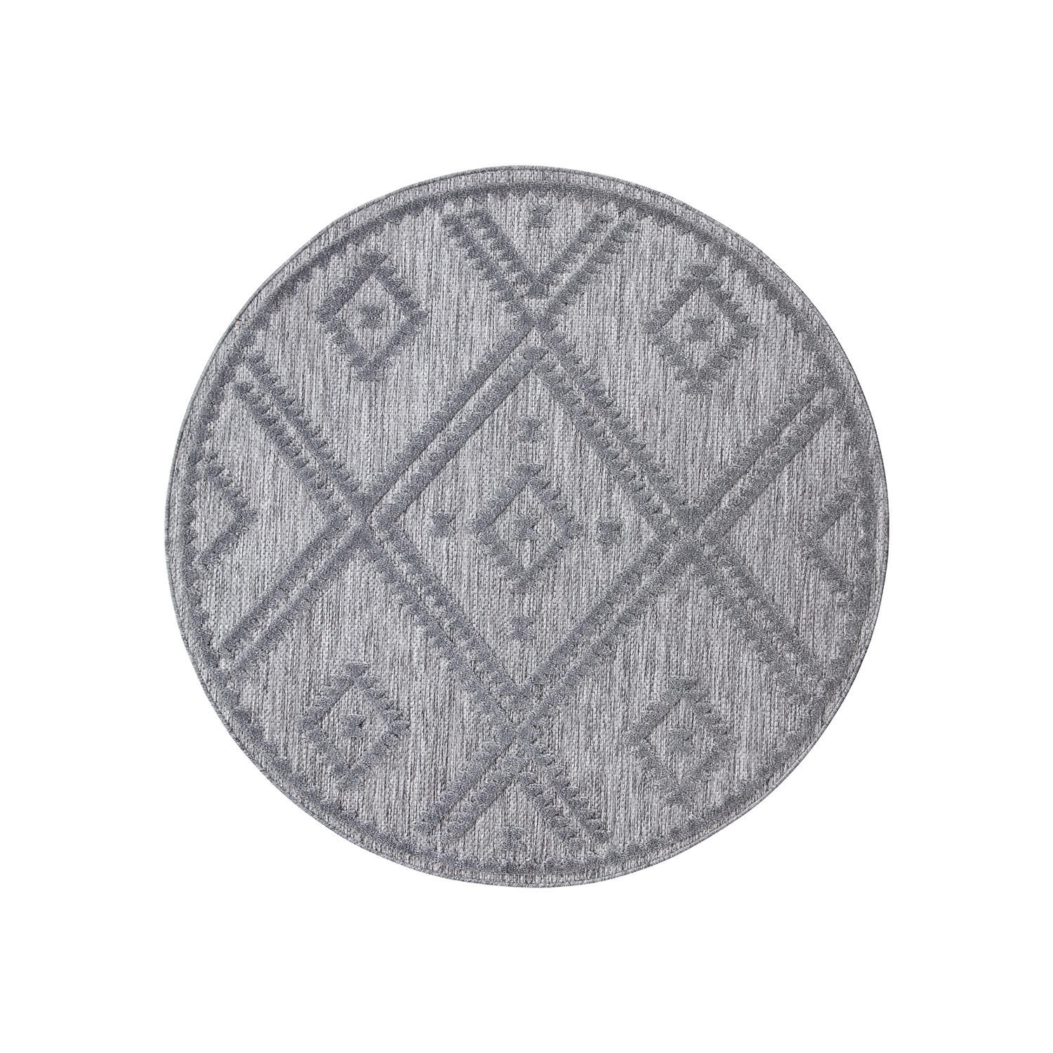 OUTDOOR-TEPPICH Santorini 454 Anthrazit 200 cm Rund - Anthrazit, Textil (200/200cm) - carpet city
