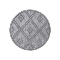 OUTDOOR-TEPPICH Santorini 454 Anthrazit 200 cm Rund - Anthrazit, Textil (200/200cm) - carpet city