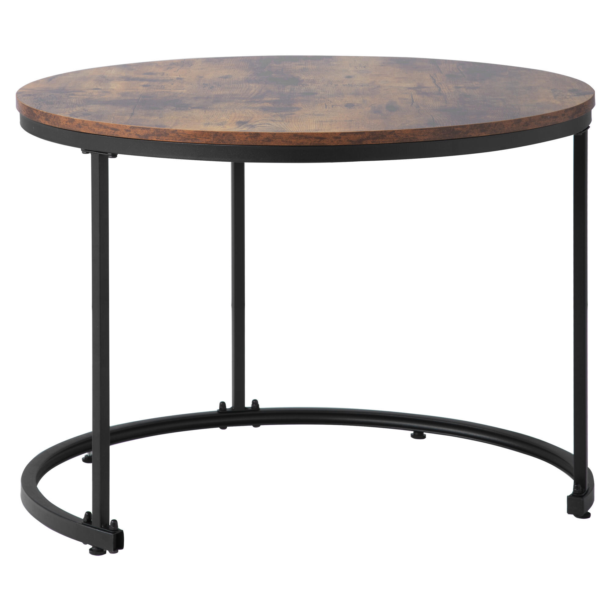 COUCHTISCH-SET 2er-set Holz- Und Schwarzeffekt - Braun, Holzwerkstoff/Metall (70.5/70.5/50cm) - Urban Meuble