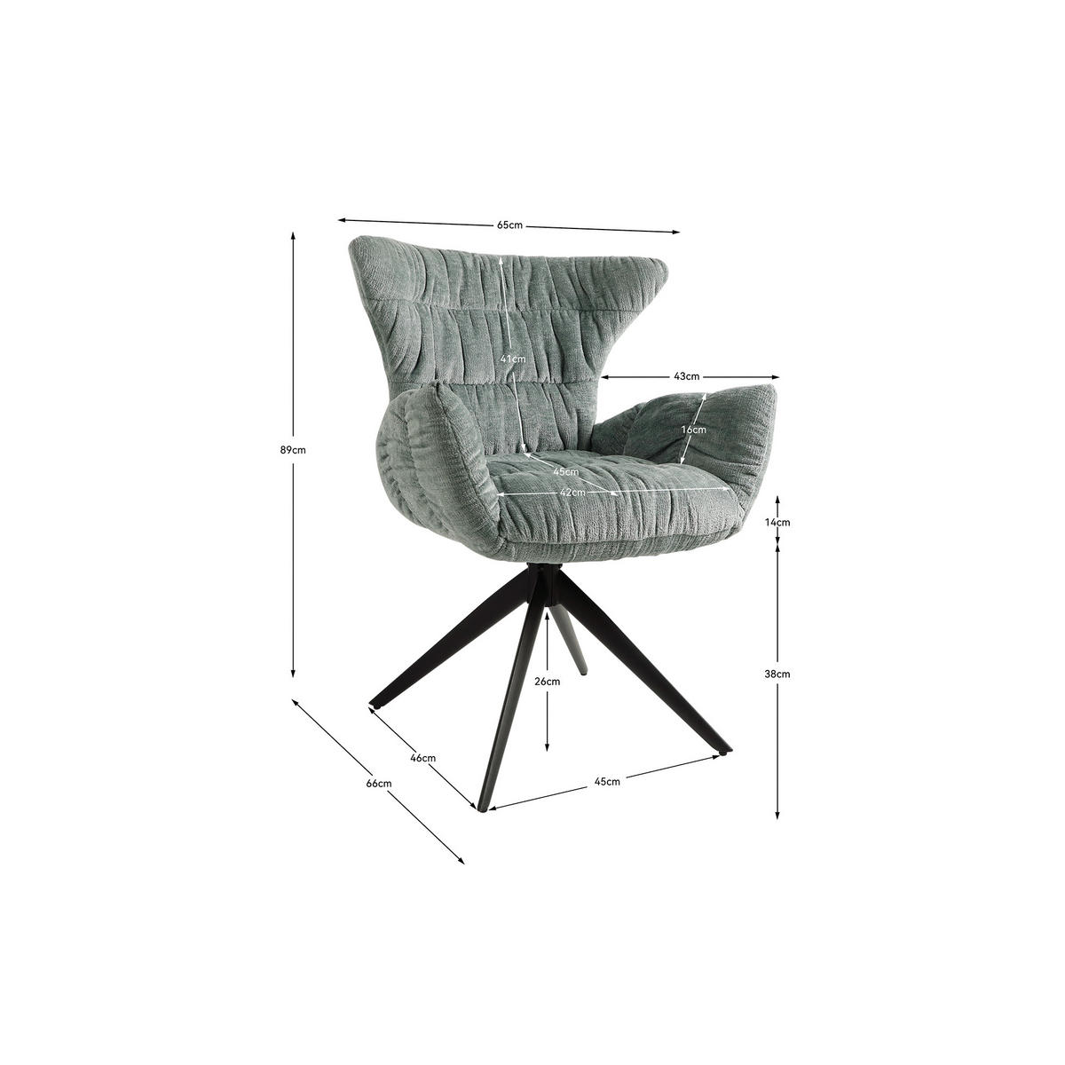 ESSZIMMERSTUHL 2er Set Sitzfläche 360° drehbar, Mikrofaser Blau - Blau, Textil/Metall (65/89/66cm) - Elementi