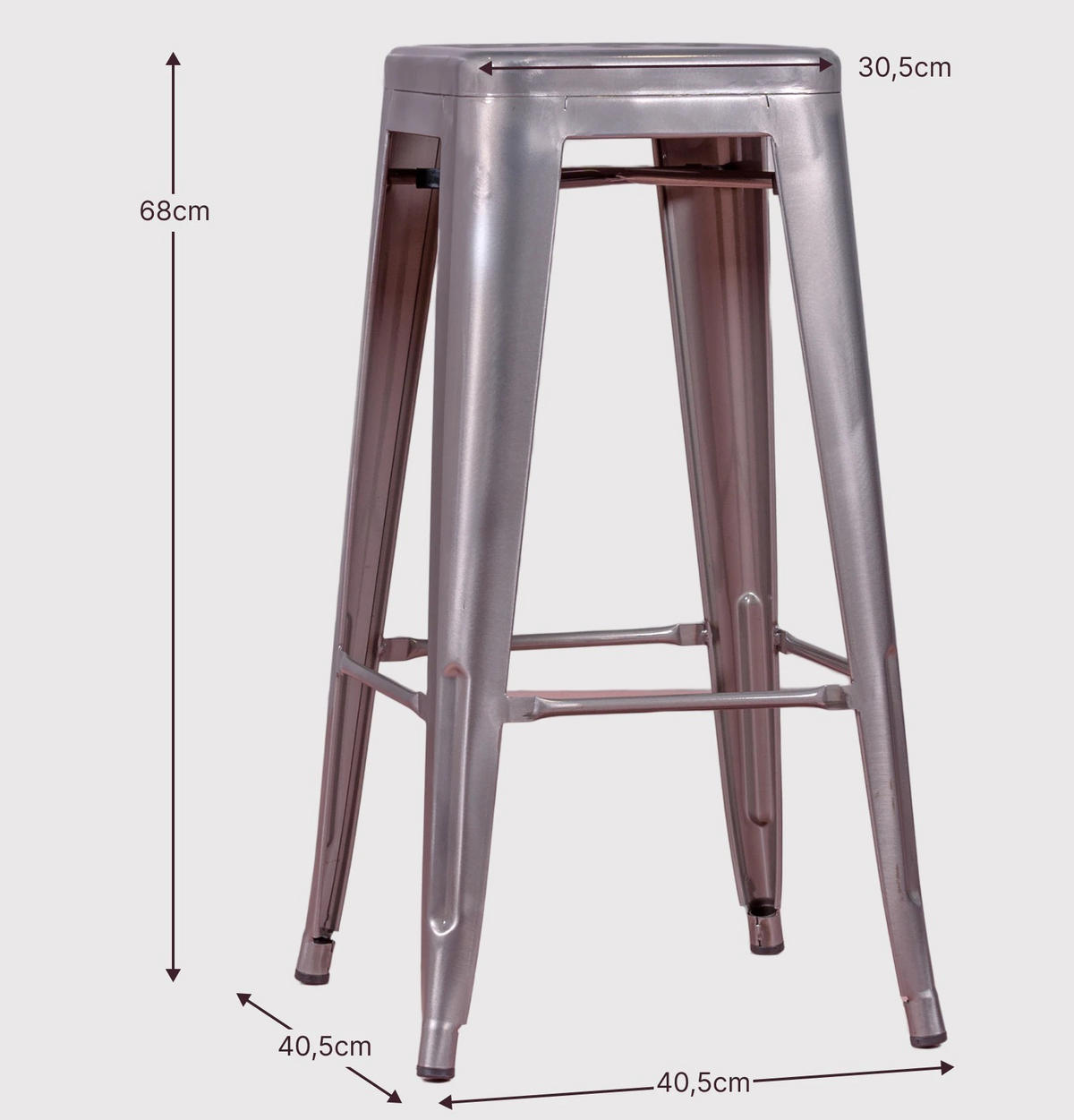 HOCKER Metall Alufarben - Alufarben, Metall (41/68/41cm) - Nest Dream