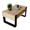 COUCHTISCH KARO 92 - Eichefarben/Schwarz, Holz (53.6/92/45cm) - Mat-Haus