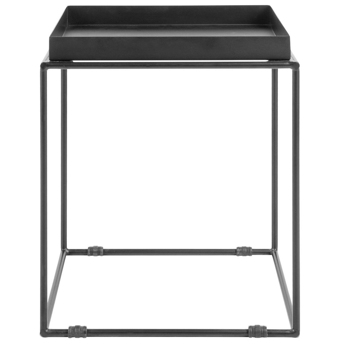 BEISTELLTISCH schwarz quadratisch 40/40 cm Saxon - Schwarz, Metall (40/40/50cm) - Beliani