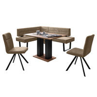 ECKBANKGRUPPE Modern Doralyn 2 für 7 Personen Microfaser Schwarz/Braun - Schwarz/Braun, Kunststoff (155/85/195cm) - 58aufmkessel