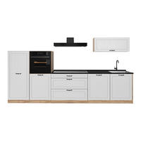 KUCHYNKA R-Line, Biely vidiecky dom/Dub Goldkraft, 340 cm bez pracovnej dosky - biela/farba duba, kompozitné drevo (340/143/46cm) - Vicco
