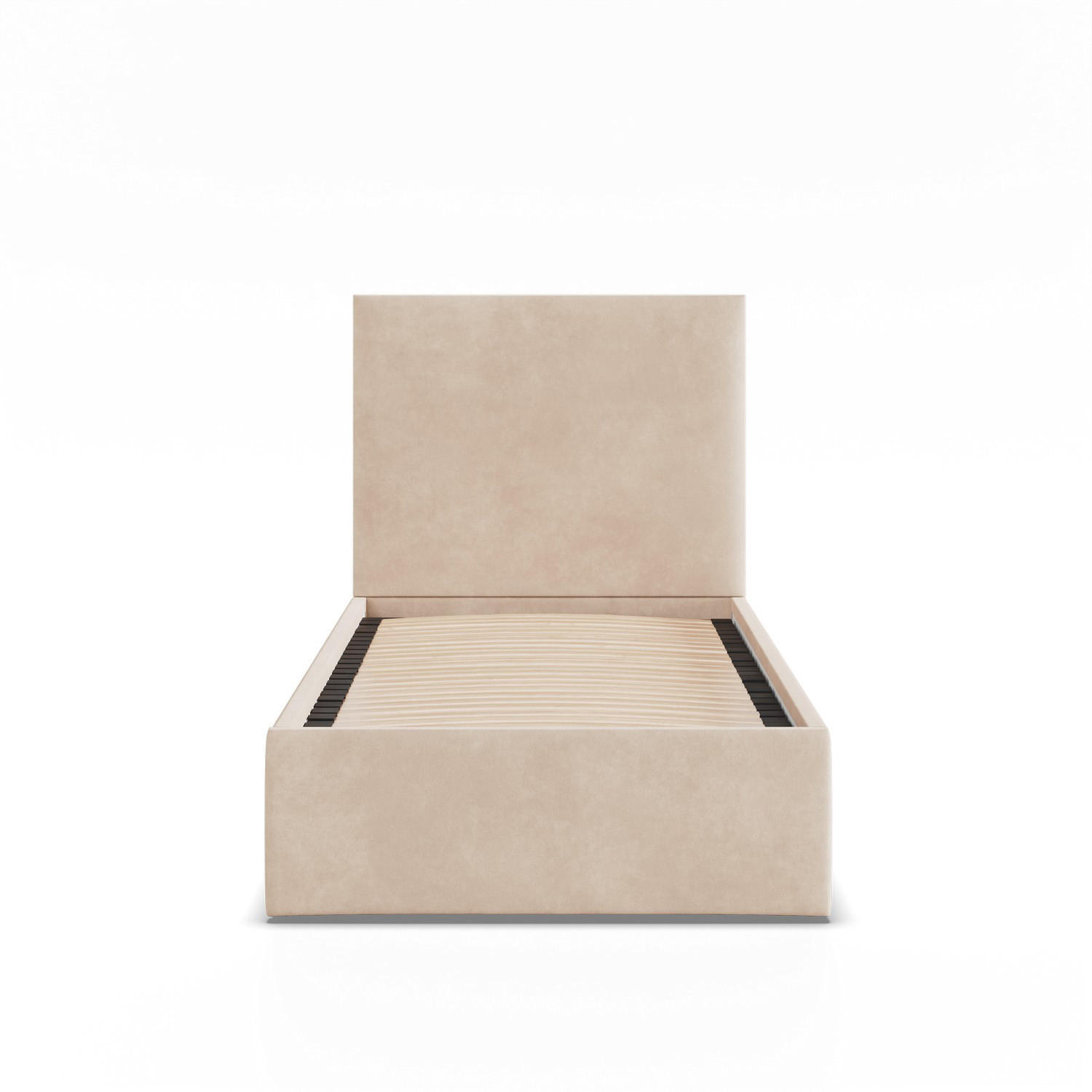 POLSTERBETT MIT KOPFTEIL 90x200 ohne Bettkasten PAOLA, Beige - Creme, Textil (90/200cm) - Mebligo