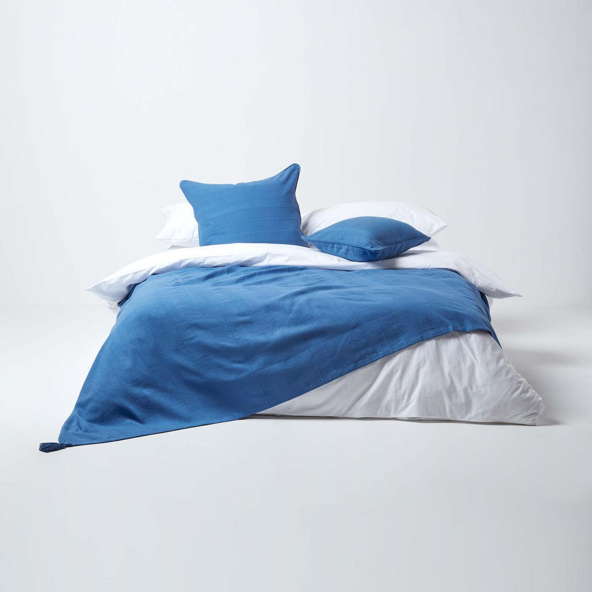 WOHNDECKE Rajput 150/200 cm, 100% Baumwolle - Blau, Textil (150/200cm) - Homescapes