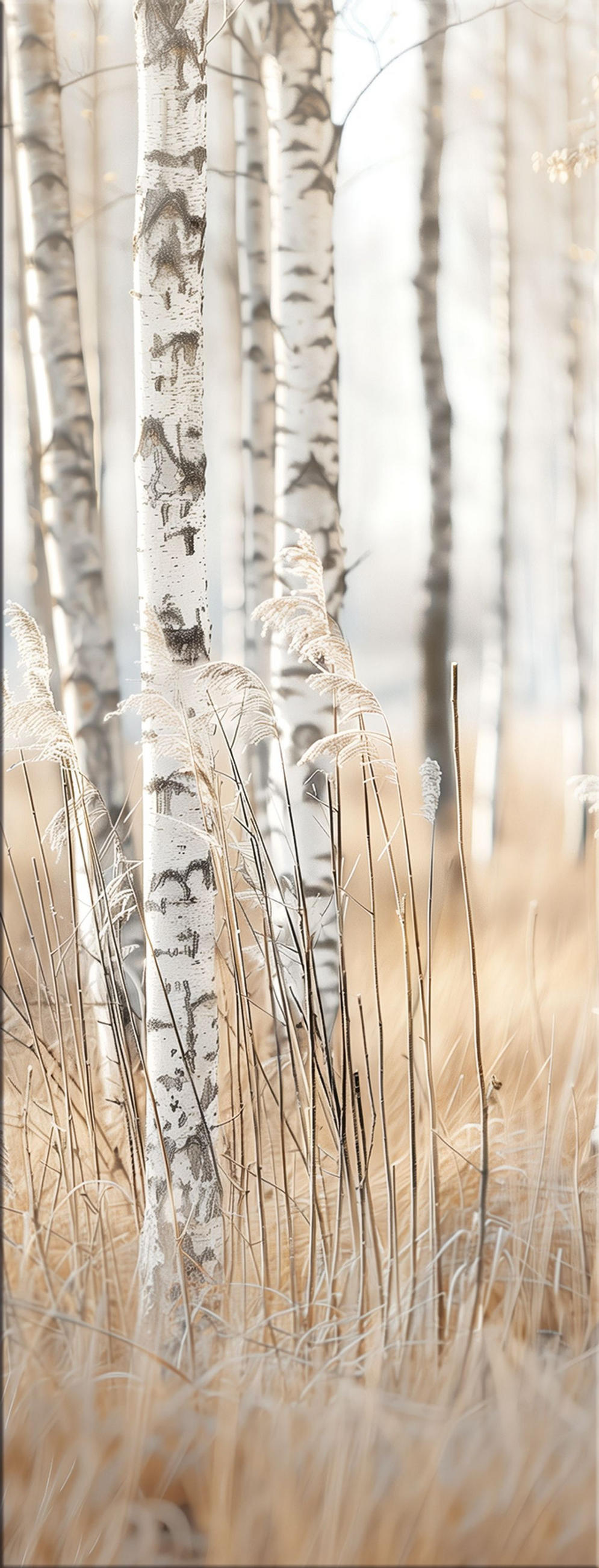 GLASBILD 30x80 cm Wald beige weiß - Beige, Glas (30/80cm) - artissimo