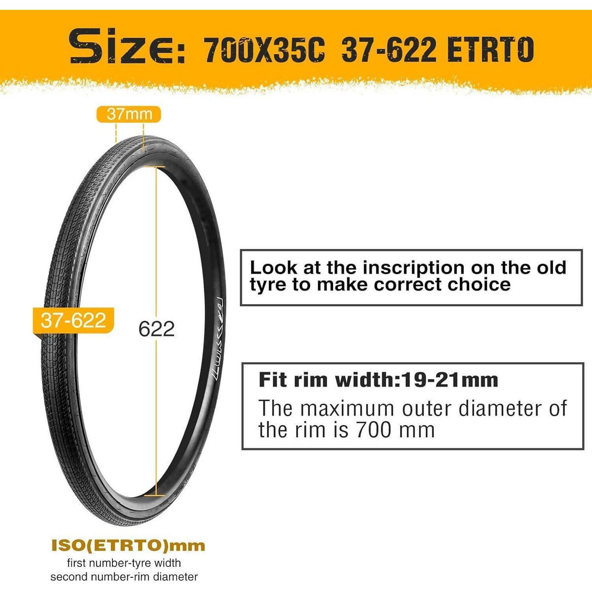 FAHRRADREIFEN 2-teiliges Set 700x28c/32c/35c - Schwarz, Kunststoff (3.5/70/70cm)