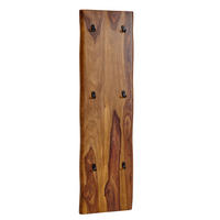 WANDGARDEROBE Massivholz Metall Modern mit Baumkante und 6 Haken - Braun, Holz (40/140/7cm) - KADIMA DESIGN