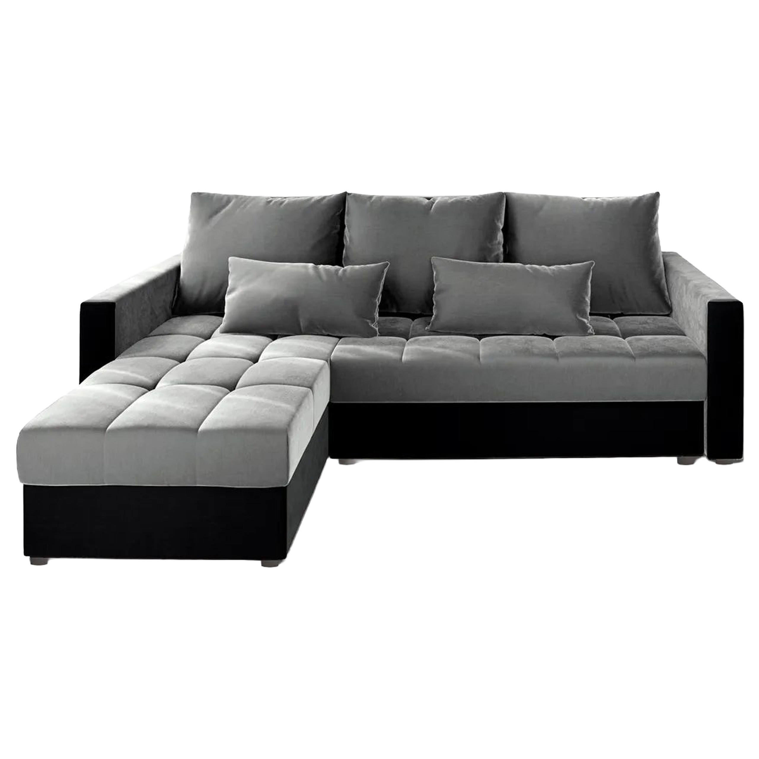 Masseno Ecksofa Hellgrau, Anthrazit 220x140 cm